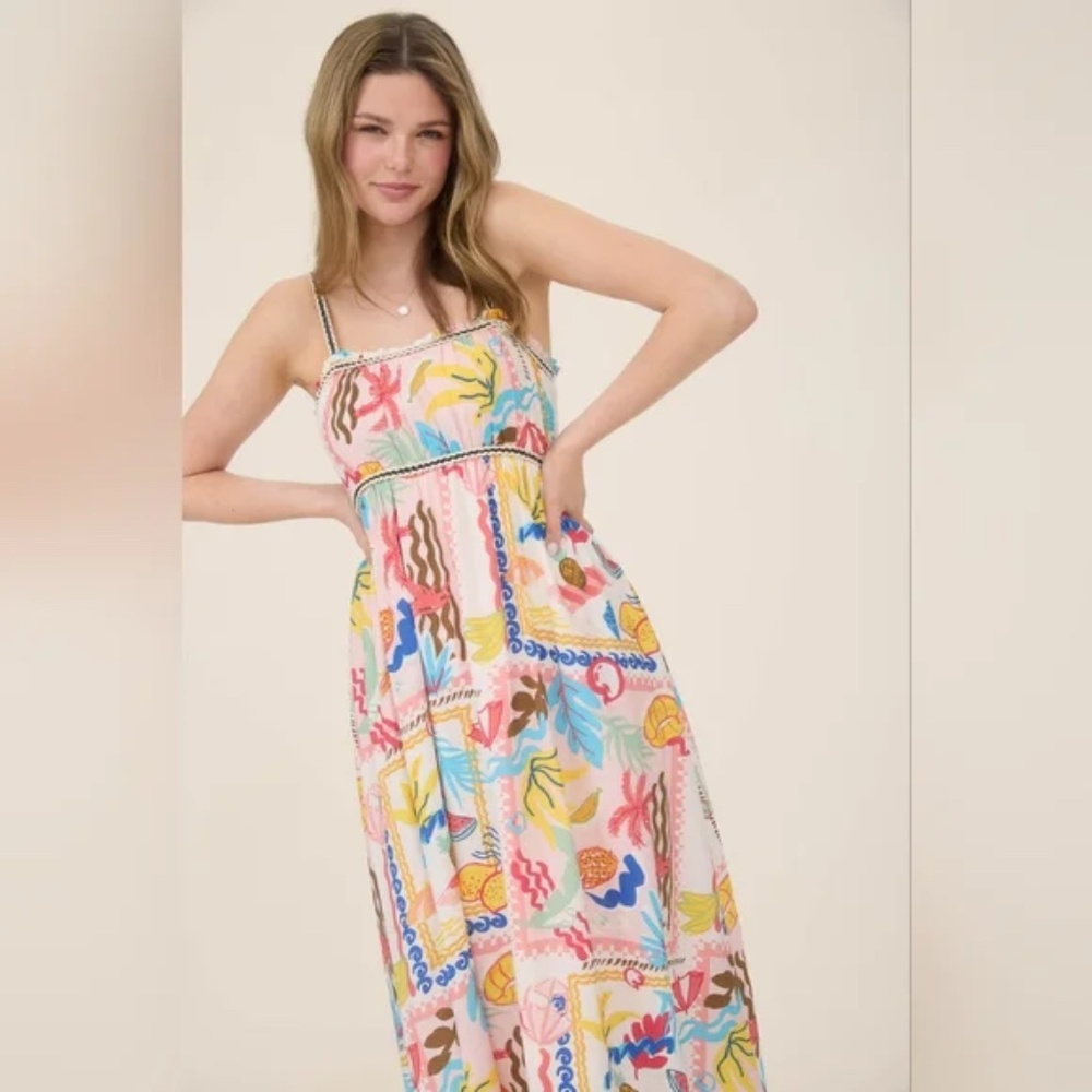 Blu Pepper SUMMER PRINT MIDI DRESS NWOT SIze Small